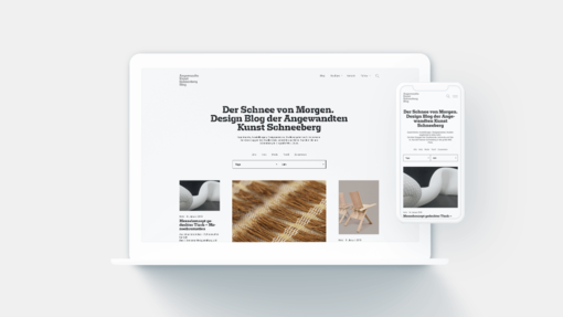 Eine Bildschirmansicht unseres Projekts Design Blog der
»Angewandten Kunst Schneeberg«
